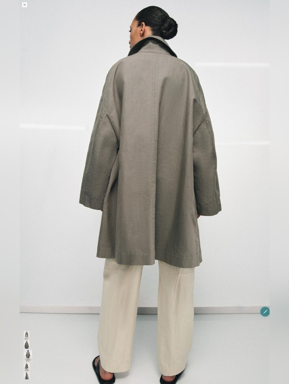 ZARA ZW COLLECTION OVERSIZE TRENCH SIZE M - Picture 5 of 15